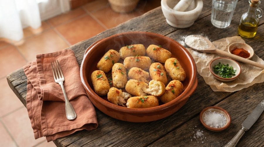 Croquetas de pollo caseras y crujientes